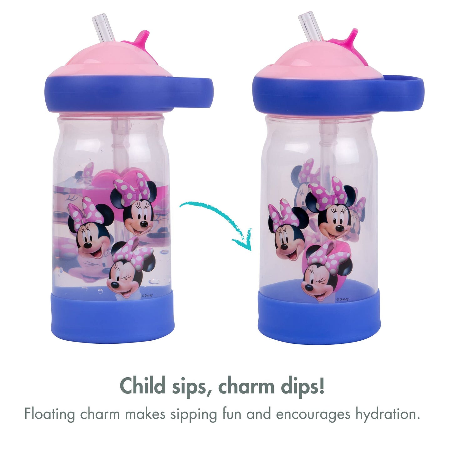 The First Years Sip & See Toddler Water Bottle With Floating Charm, Multi, 12 Oz