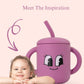Fumiko Sippy Cups For Toddlers 1-3 - Adorable Personality Designs, Built-In Straw Lock, Easy-Grip Handles, (Smile Bug)