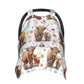 Highland Cow Baby Car Seat Canopy Cover Multi Use Nursing Cover For Newborn Car Seat Canopy Mom Nursing Breastfeeding Covers New