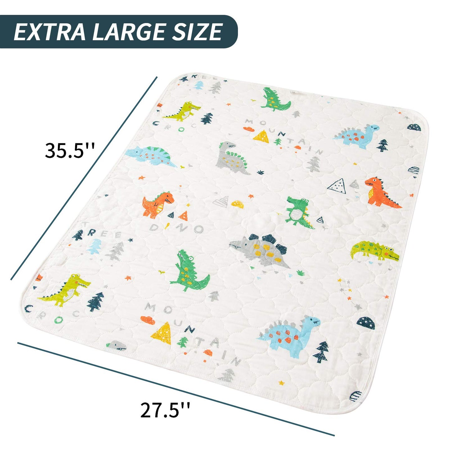 Catteyonce 2 Pcs 27X35Inches Waterproof Changing Pads,Reusable Leak Proof Crib Disaper Pads,Portable Unisex Baby Changing Mat Fo