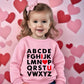 Xfsjgna Valentines Day Sweatshirts Kids 7T Boys Girls Valentine'S Abc I Love U Heart Graphic Shirt Toddler Long Sleeve Tops Pink