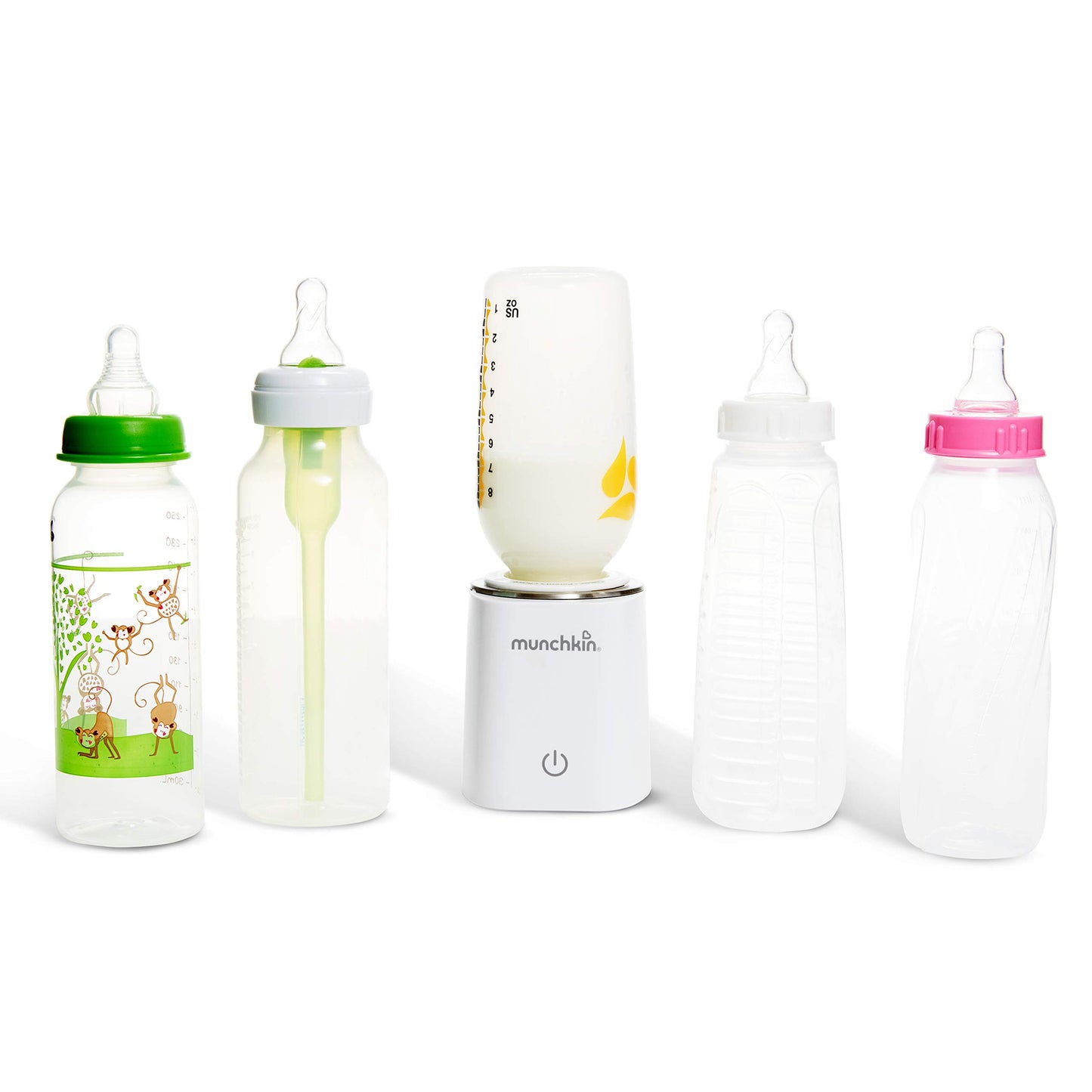 Munchkin 98 Digital Bottle Warmer (Plug-in) with Four Adapters - Fits Most Baby Bottles, White, 1 Count (Pack of 1)