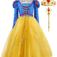 Xefenki Princess Costume Dress for Girls Halloween Cosplay Birthday Party Outfit With Crown Wand