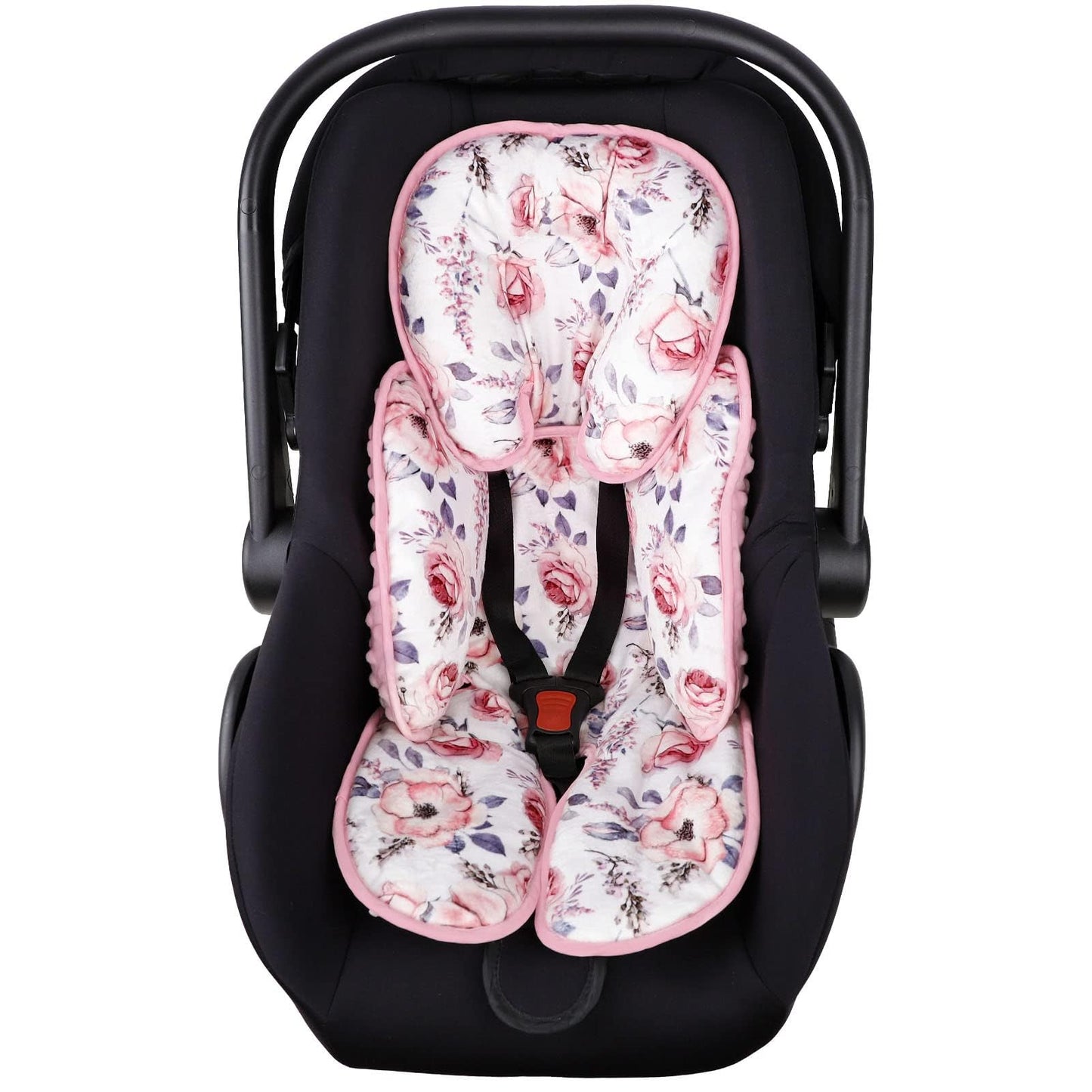 Swesen Baby Carseat Head & Body Support, Infant Headrest Cushion, Newborn Car Seat Insert For Strollers, Bouncers, Swing, Pink F