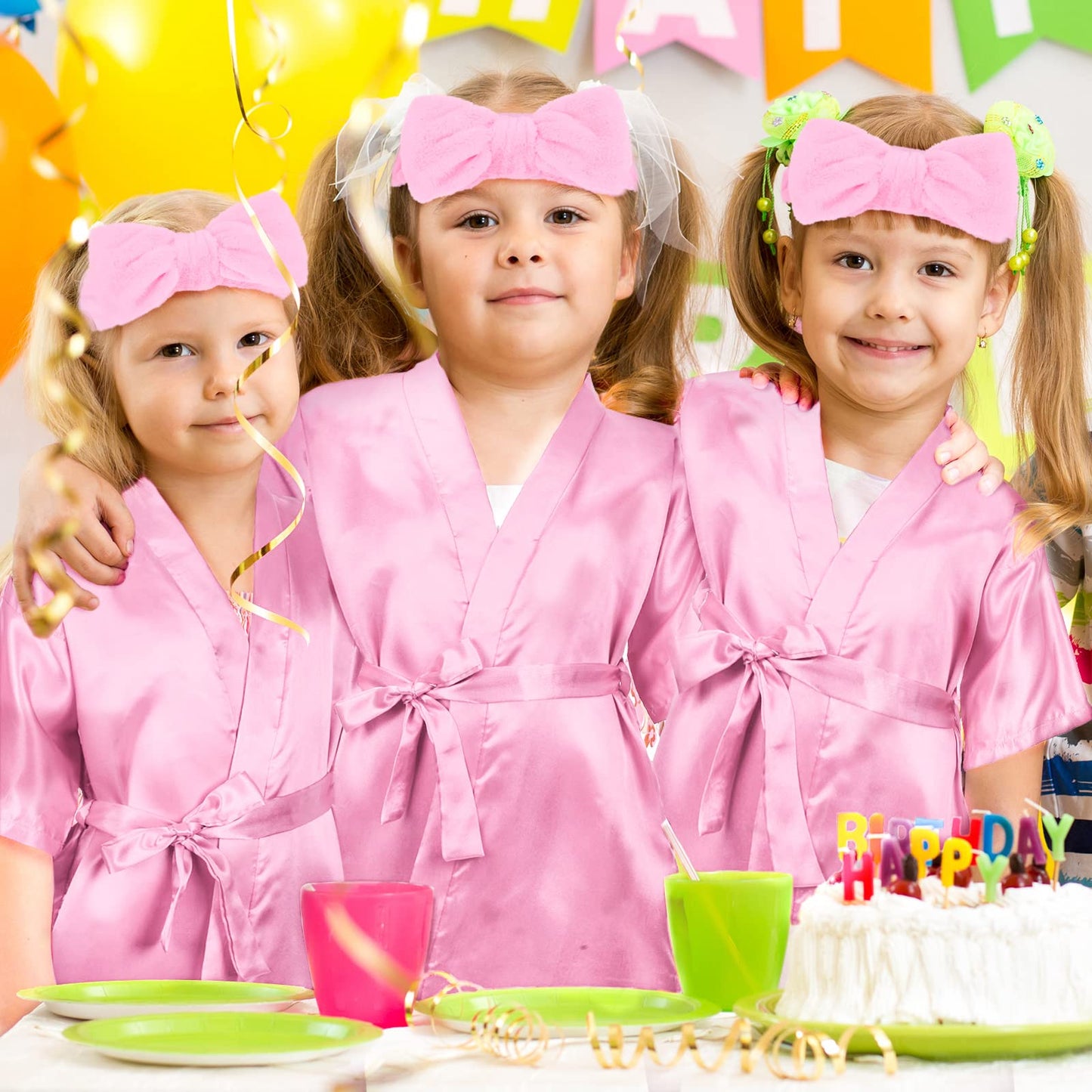 Zhanmai 36 Pcs Spa Party Supplies For Girls 6 Spa Robes 6 Spa Headband 6 Blindfolds 6 Scrunchies 12 Wristbands For Kids Birthday