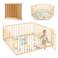 Wooden Baby Playpen With Door, Changeable & Expandable Play Fence For Toddlers, Large Wood Playpen Safety Baby Gate Playard, Saf