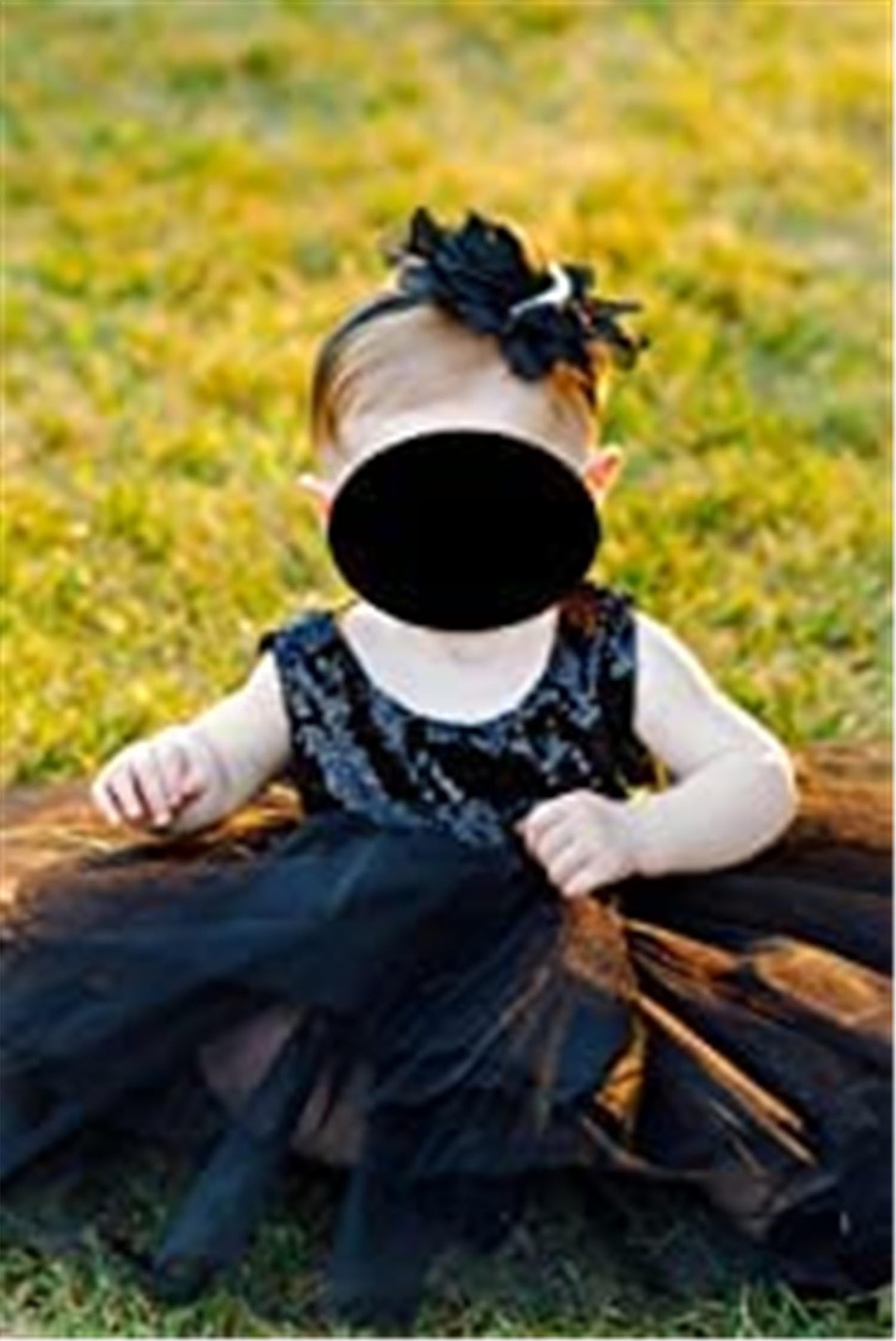 Lddcx Lovely Rhinestone Unusual Angel Girls Baby Pearl Flowers Hairband Headbands (Black)