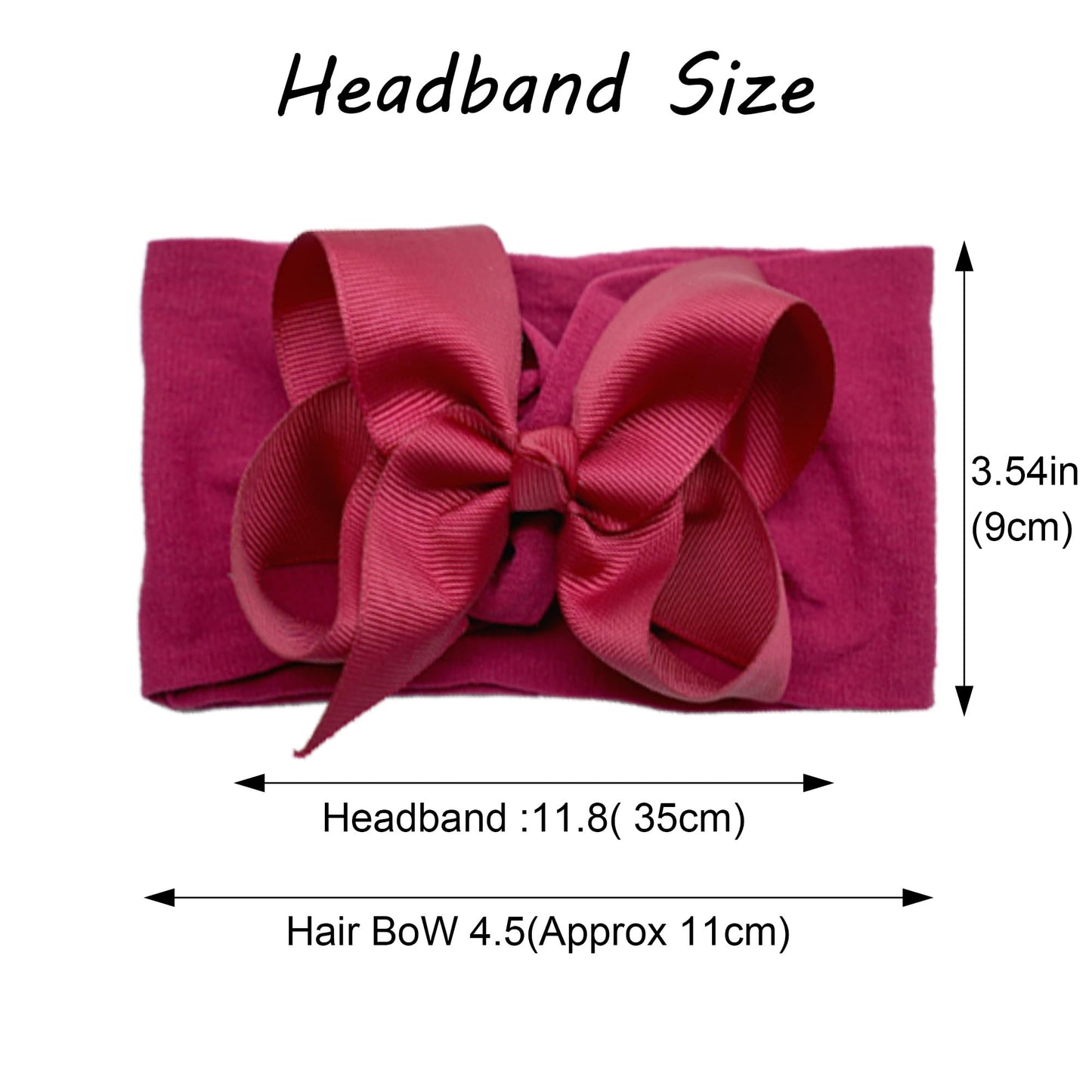 C  Llot 20 Colors Baby Girl Headbands With 4.5 Inches Hair Bows Nylon Turban Head Wraps Headbands For Newborn Infants And Toddle