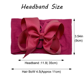 C  Llot 20 Colors Baby Girl Headbands With 4.5 Inches Hair Bows Nylon Turban Head Wraps Headbands For Newborn Infants And Toddle