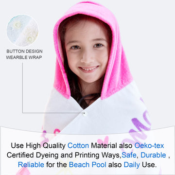 Voova & Movas Unicorn Towels With Hood Soft Thick Cotton For Age 3-10 Years | Absorbent Large Wrap| Cover Up | Perfect For Beach