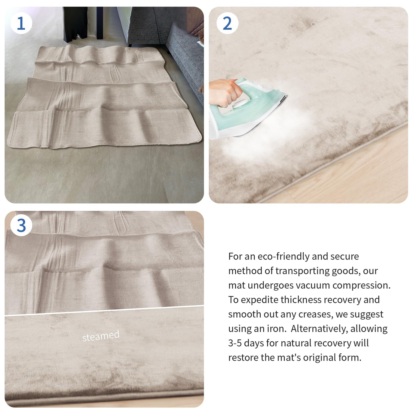 Memory Foam Baby Play Mat For Playpen, Thick & Large Crawling Mat For Floor, Soft Velvet Tummy Time Surface, Non-Slip Play Area