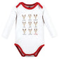 Hudson Baby Unisex Baby Cotton Long-Sleeve Bodysuits, Santa Reindeer, 6-9 Months