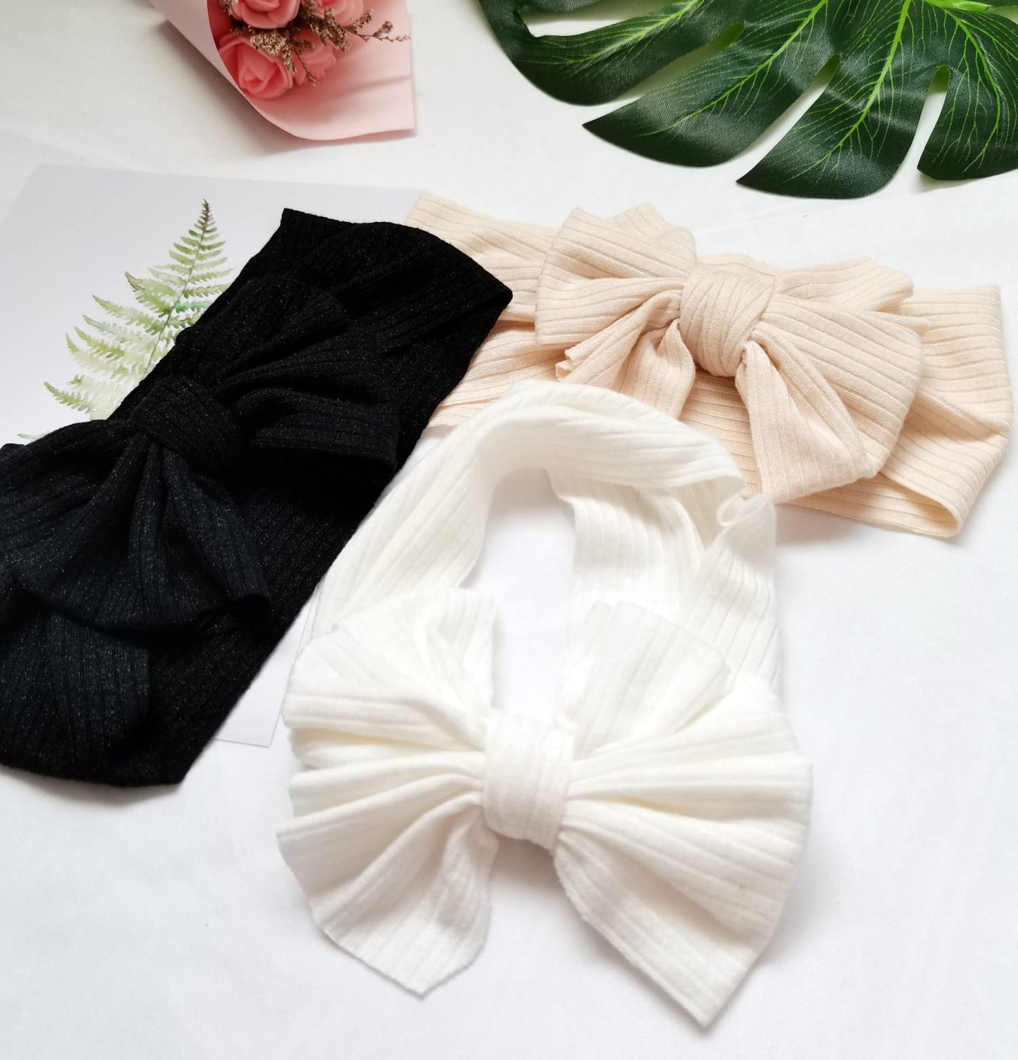 Hjiaruiky Baby Headbands Baby Girls Bows Headband Newborn Bow Handmade Soft Headbands With Bows Hairbands For Infant Toddler (Bl