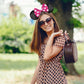 Razko Iridescent Rose Gold And Silver Blue Rainbow Ears Headband, One Size Fits All (Polka Dot-Rose Red)