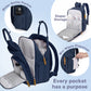 Ruvalino Diaper Bag Backpack, Multifunction Travel Pack Maternity Baby Changing Bags, Large Capacity, Waterproof, Peacock Blue