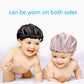3 Pieces Kids Satin Bonnet, Reversible Silk Bonnet For Teens Toddler Child Baby(Black,Blue,Yellow)