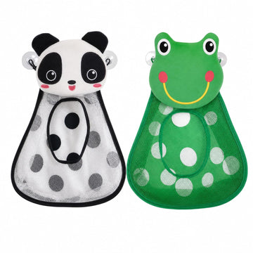 2Piece Bath Storage Set, Panda Bath Holder and Frog Organizer with Suction Cups for Bathroom