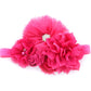 My Lello Baby Headband Shabby Fabric Flower Cluster Stretchy Elastic Hot Pink