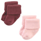 Hudson Baby Unisex Baby Cotton Rich Newborn And Terry Socks, Solid Pink Neutral, 6-12 Months