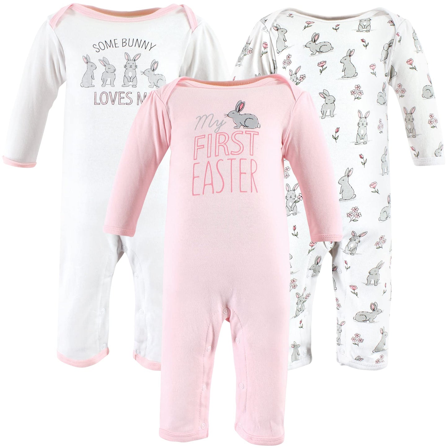 Hudson Baby Unisex Baby Cotton Coveralls, Some Bunny, 6-9 Months