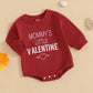 Eadrioss Newborn Baby Boy Girl Valentine Outfit - Mommy/Daddy Bubble Romper Sweatshirt - Infant Valentine Clothes (Red, 12-18 Mo
