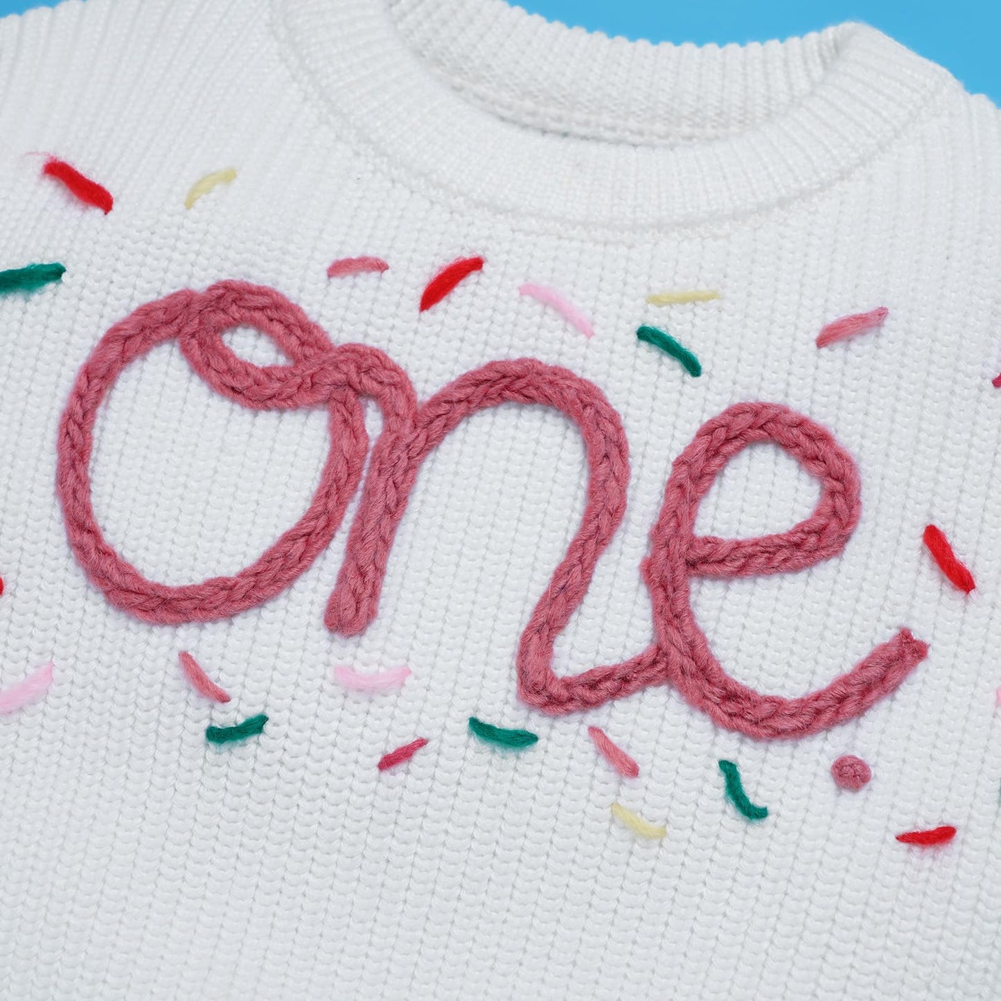 Baby Girls Boys First Birthday Outfit One Embroidery Sweater Knitted Pullover Oversized Sweatshirt Knitwear One Year Old Party C