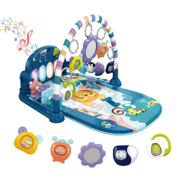 Baby Play Mat Baby Gym,Funny Play Piano Tummy Time Baby Activity Gym Mat With 5 Infant Learning Sensory Baby Toys, Music And Lig