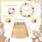 Abeillo 5 Pack Hawaiian Hula Grass Skirt, Hula Dancing Skirt With Flower Costume Accessory Hawaiian Hula Party Dress Up(Gold)