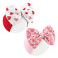 Oneninedream Valentines Bows For Baby Girls 6'' Large Nylon Headband Handmade Hairbands With Bows Red Light Pink Heart Valentine