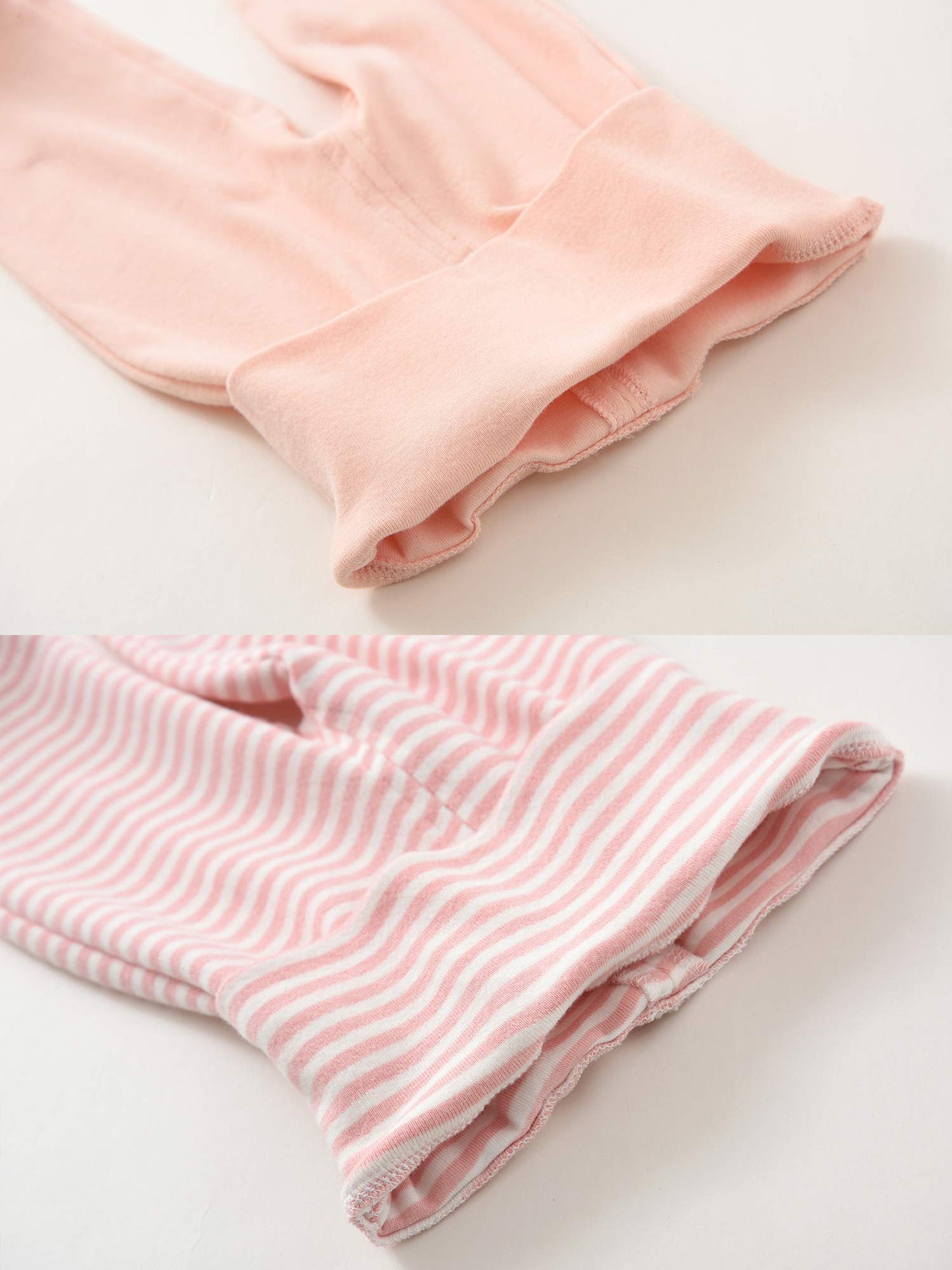 Acestar Newborn Infant Baby Boys Girls 3-Pack Cotton High Waist Footed Pants Casual Leggings With Feet 3-6 Months, Pink And Pink