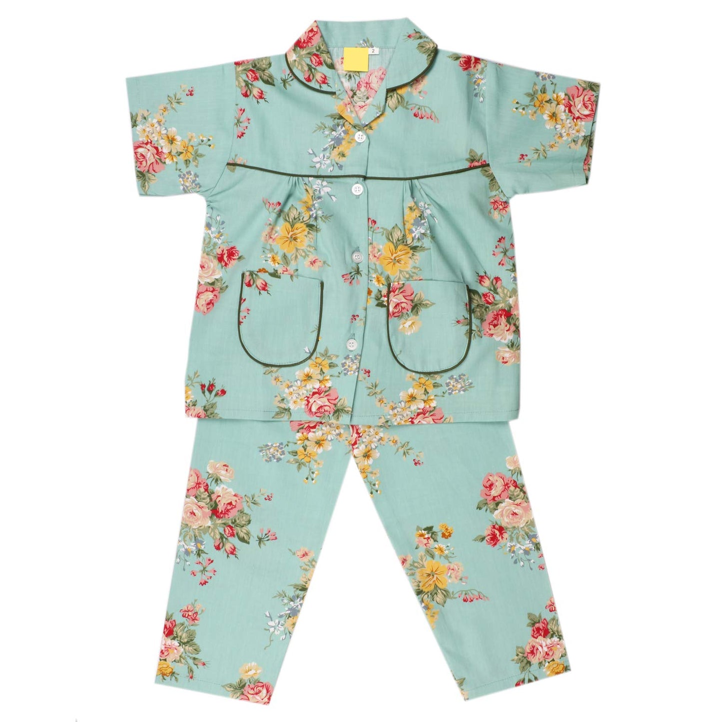 Wish Karo Cotton Sleepware for Boys & Girls(ND12grn_Green_89yrs)