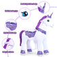 PonyCycle Ride on Unicorn for Kids 4-8 with Brake, Unicorn Gifts for Girls (35.4 Height/Size 4) Plush Interactive Riding Rocking