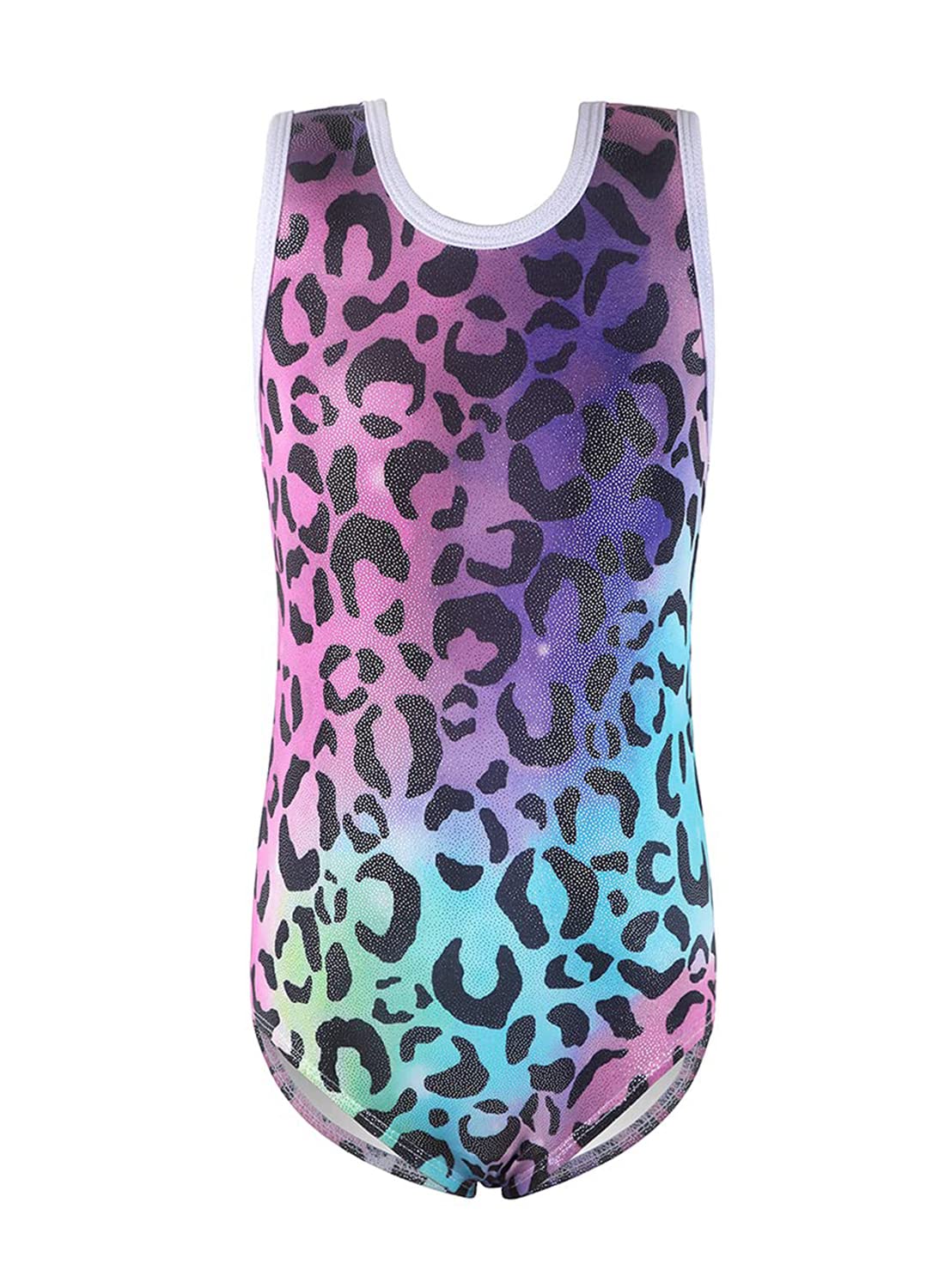 Eqsjiu Leotards For Gymnastics Baby Girls Toddlers 2T 3T 18-24 Months Fancy Leopard Sparkly Sparkle Backless Gradient Colors Rai