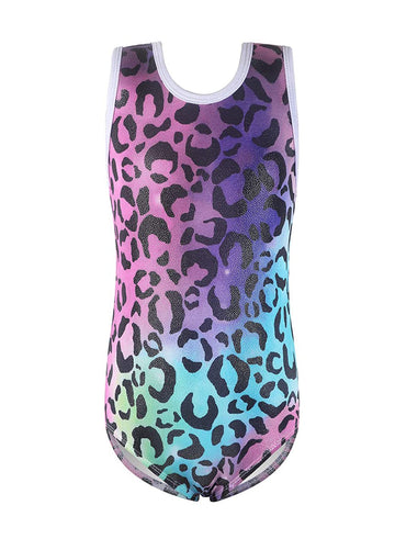 Eqsjiu Leotards For Gymnastics Baby Girls Toddlers 2T 3T 18-24 Months Fancy Leopard Sparkly Sparkle Backless Gradient Colors Rai