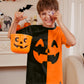 Halloween Little Boys Orange Black Pumpkin Face Jack O' Lantern Shirt Funny Short Sleeve Top 6 Years
