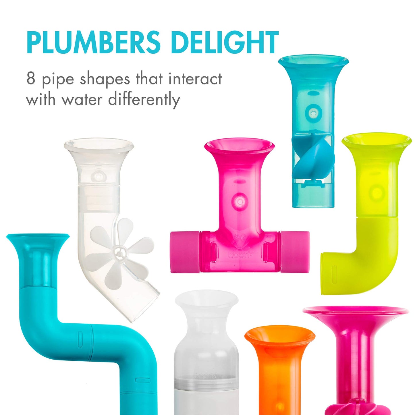 Boon BUNDLE Building Toddler Bath Tub Toy with Pipes, Cogs and Tubes for Kids Aged 12 Months and Up, Multicolor (Pack of 13)