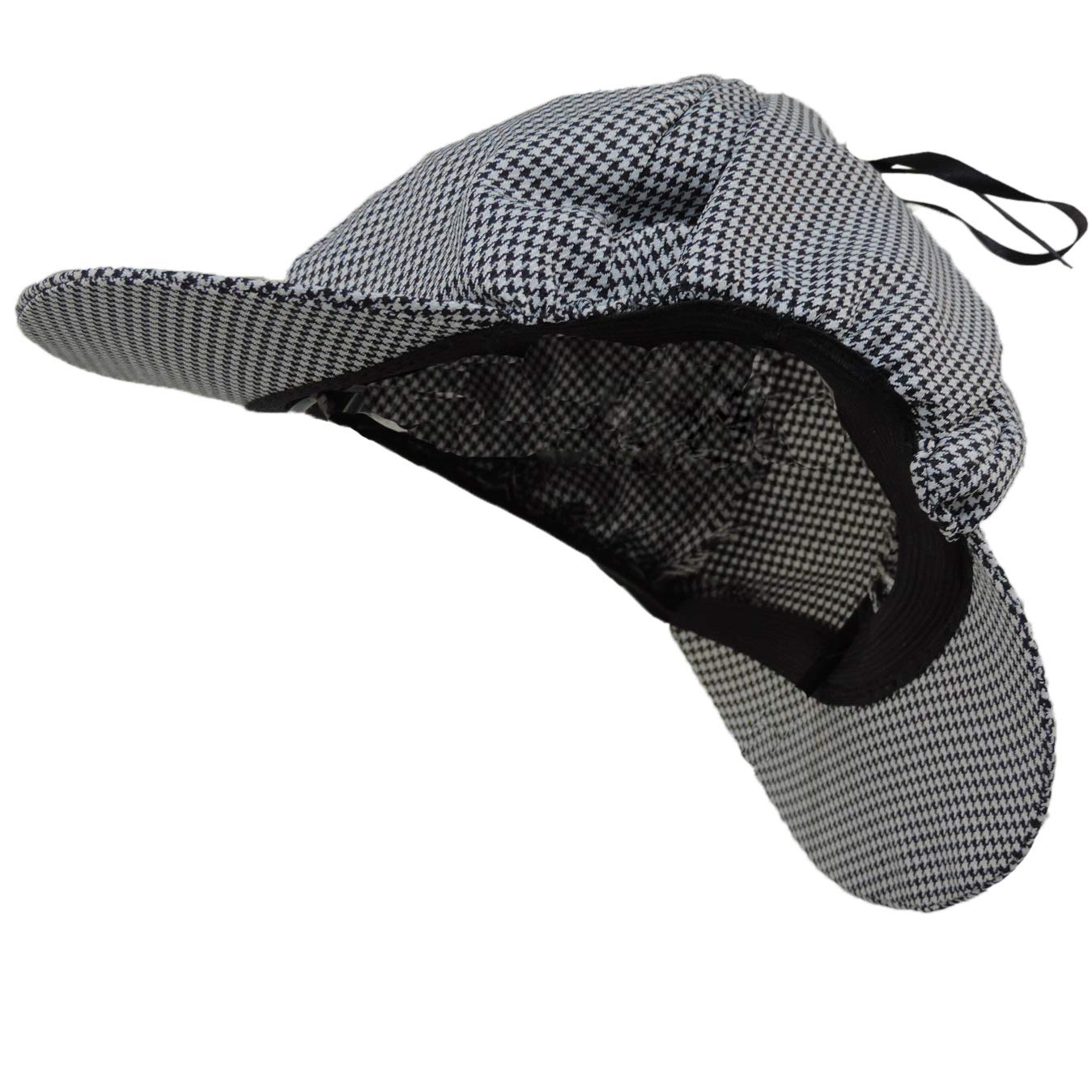 Novelty Giant Www.Noveltygiant.Com Classic Detective Houndstooth Deerstalker Costume Hat Black & White