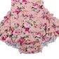 China Rose 50'S Floral Ruffles Rompers Backless Dress Bathing Suit Swimwear (0-12 Months,Pink)