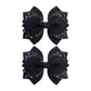YanJie 2Pcs 3.5 Hair Bows for Women Black Bow for Girls Glitter Hair Accessories Halloween Bows with Clips Girl Gifts Black Sp