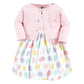 Hudson Baby Baby Girls Hudson Infant Girl Cotton And Cardigan Set, Easter Eggs, 3-6 Months Casual Dress, Easter Eggs, Months Us