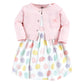 Hudson Baby Baby Girls Hudson Infant Girl Cotton And Cardigan Set, Easter Eggs, 0-3 Months Casual Dress, Easter Eggs, Months Us
