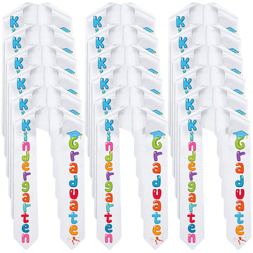 Cindeer 24 Pieces Kindergarten Graduate Stole 45 Inch Unisex Grad Sash for Kids Classroom Graduation Party Photo(White)