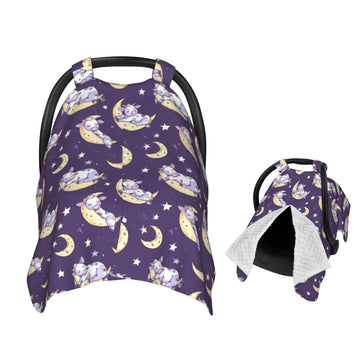 Muishi Cartoon Cows Sleeping Baby Car Seat Canopy Nursing Cover for Newborn Car Seat Breastfeeding Covers Blanket Newborn Shower