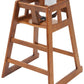 Winco Solid Wood Commercial Grade Stackable High Chair for Restaurant & Home, Walnut