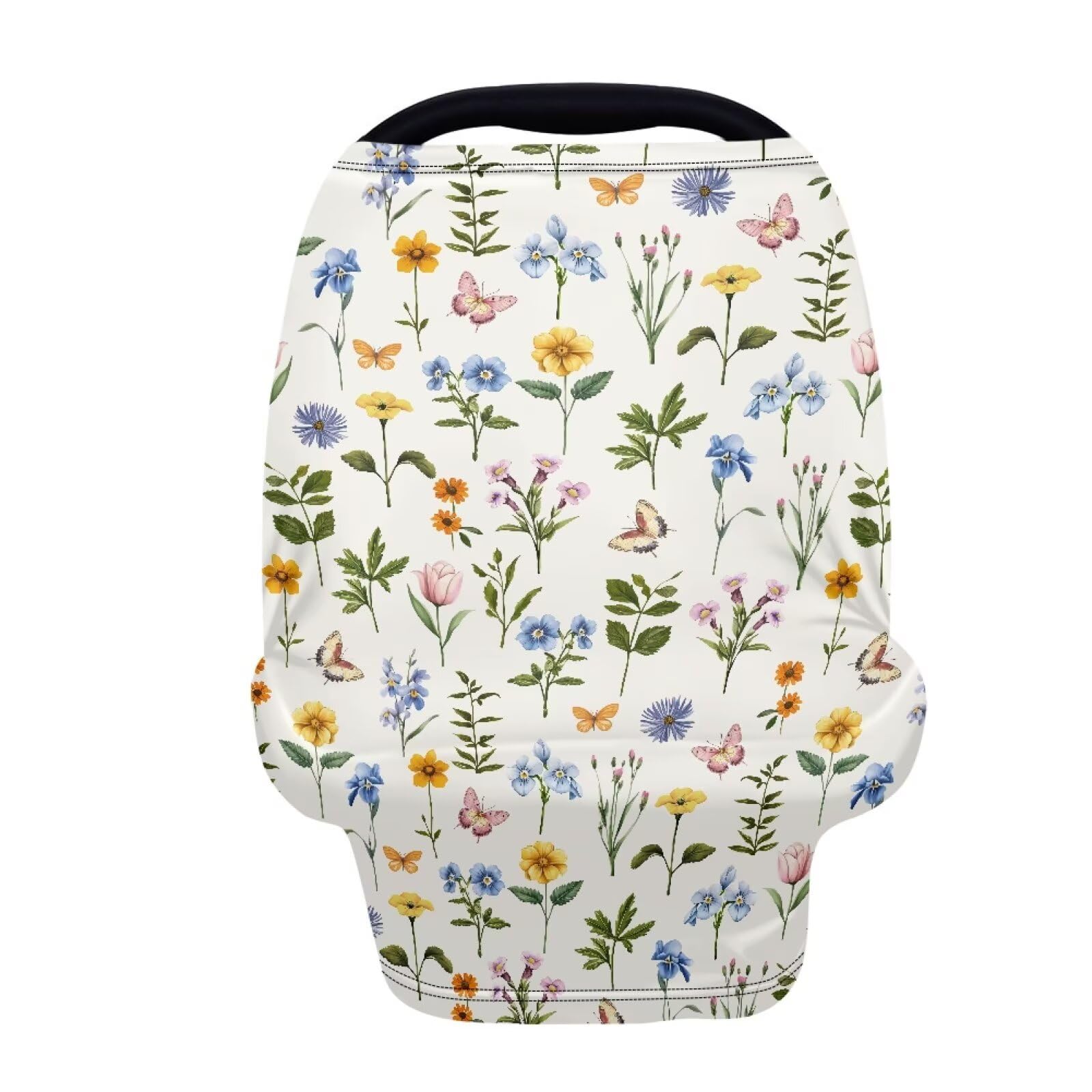 LedBack Car Seat Covers Canopy Cover - Multi-use Cover Carseat Canopy, Breathable Breastfeeding Cover, Floral Butterfly Print