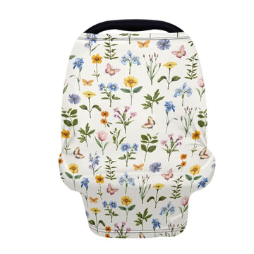 LedBack Car Seat Covers Canopy Cover - Multi-use Cover Carseat Canopy, Breathable Breastfeeding Cover, Floral Butterfly Print