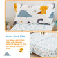 Wongs Bedding Dinosaur Toddler Bedding Set Ultra Soft Microfiber Toddler Comforter For Baby Girls Boys 4 Pieces Includes Comfort