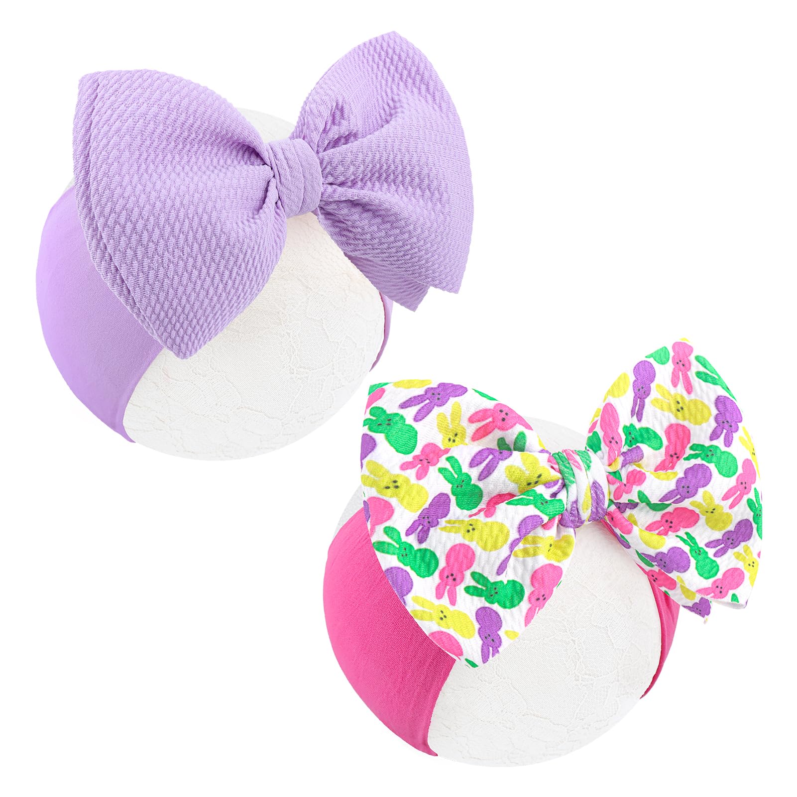 Lanmerry Easter Bows For Girls Rabbit Cheer Bow Baby Girl Headbands Easter Bunny Hairbands Hair Accessories Hair Bows For Girls