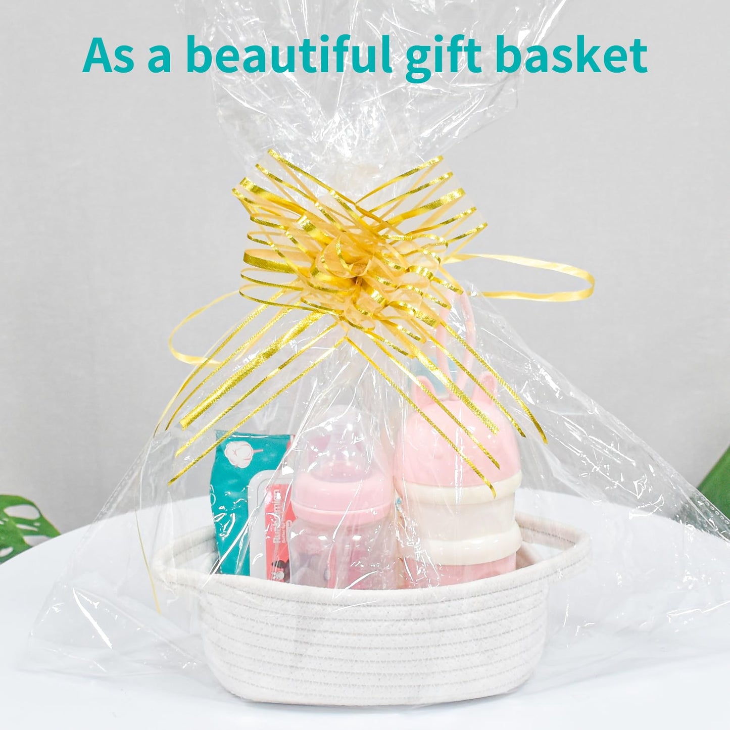 Abenkle Small Storage Basket, Mini Baby Basket, Cute Tiny Cotton Rope Woven Basket, Shelf Basket, Boho Decorative Toy Dog Cat Ba