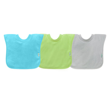 Green Sprouts Stay-Dry Toddler Bib (3Pk) | Convenient Stay-Put Protection | Wide Coverage & Waterproof, Pull-Over Design, Bibs,